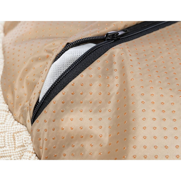 Bett Boho, rund, beige