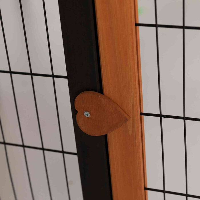 natura Freilaufgehege mit Abdeckung, Holz, schwarz/braun