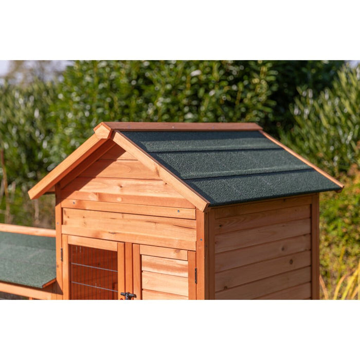 natura Kleintierstall m. Freilaufgehege, 2-stöckig, braun