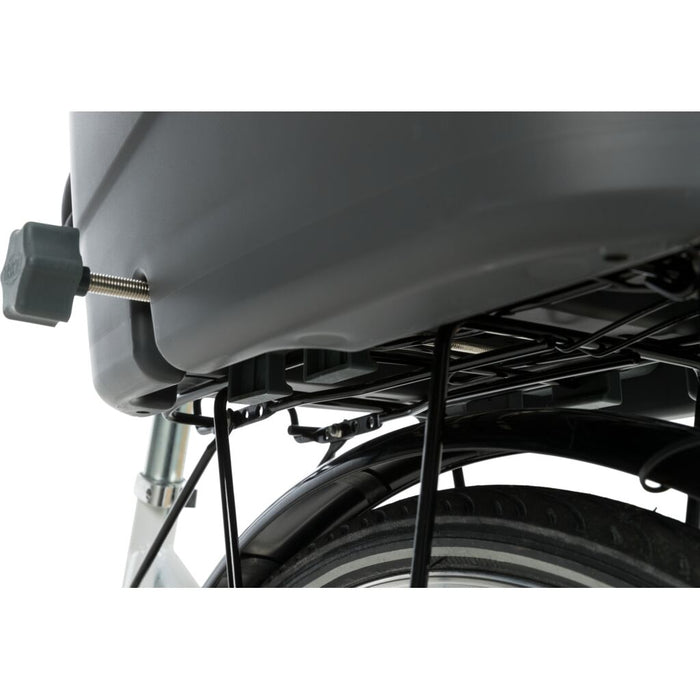 Fahrradkorb für Gepäckträger, Kunststoff/Metall, grau
