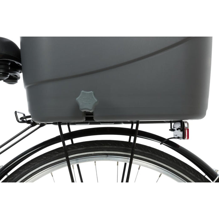 Fahrradkorb für Gepäckträger, Kunststoff/Metall, grau