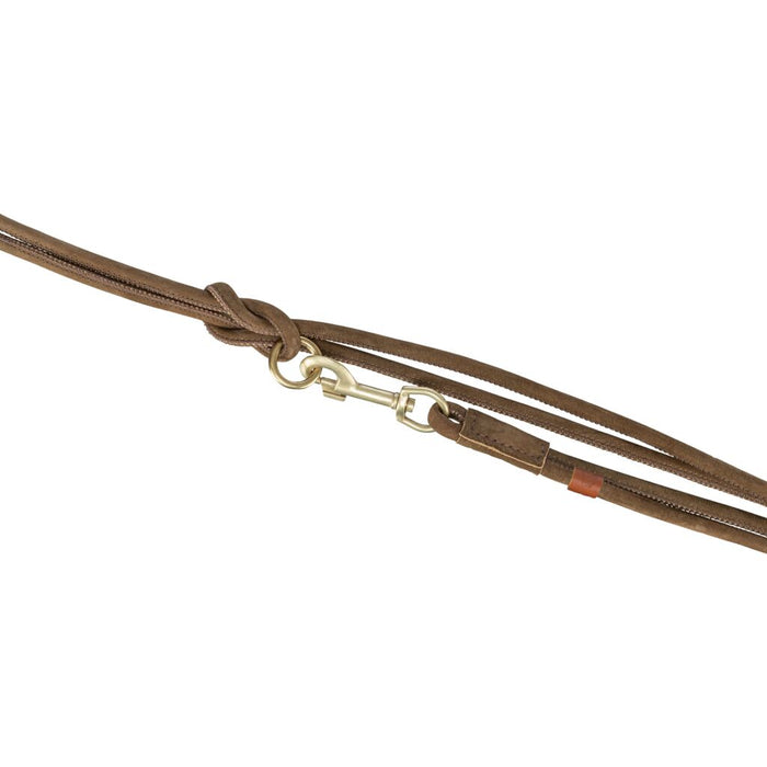 Pure V-Leine, rundgenäht, Leder, braun