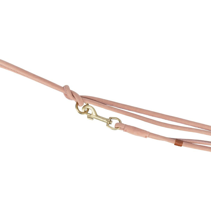 Pure V-Leine, rundgenäht, Leder, rosa
