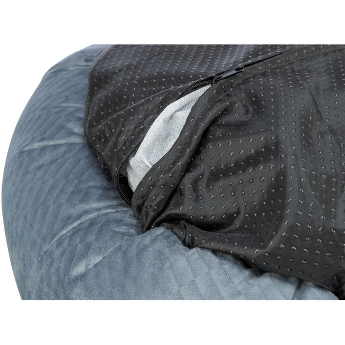 Bett Alena, rund, blau-grau