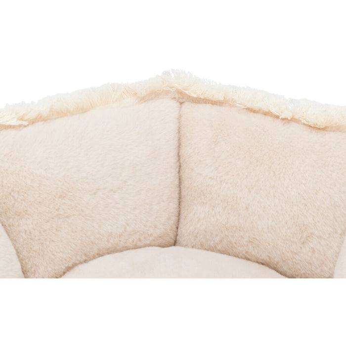 Bett Boho, rund, beige