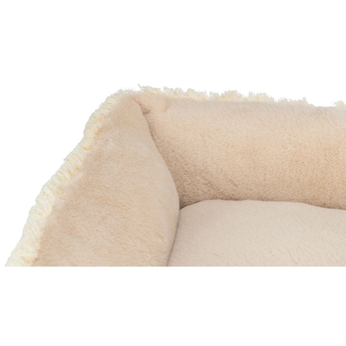 Bett Boho, eckig, beige