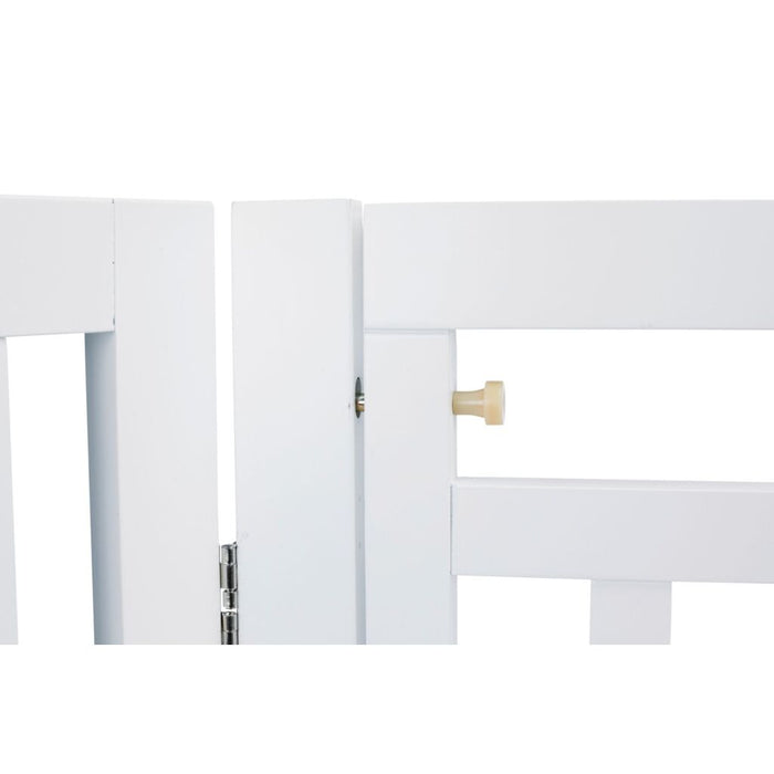Absperrgitter mit Tür, MDF, 4-teilig, weiß