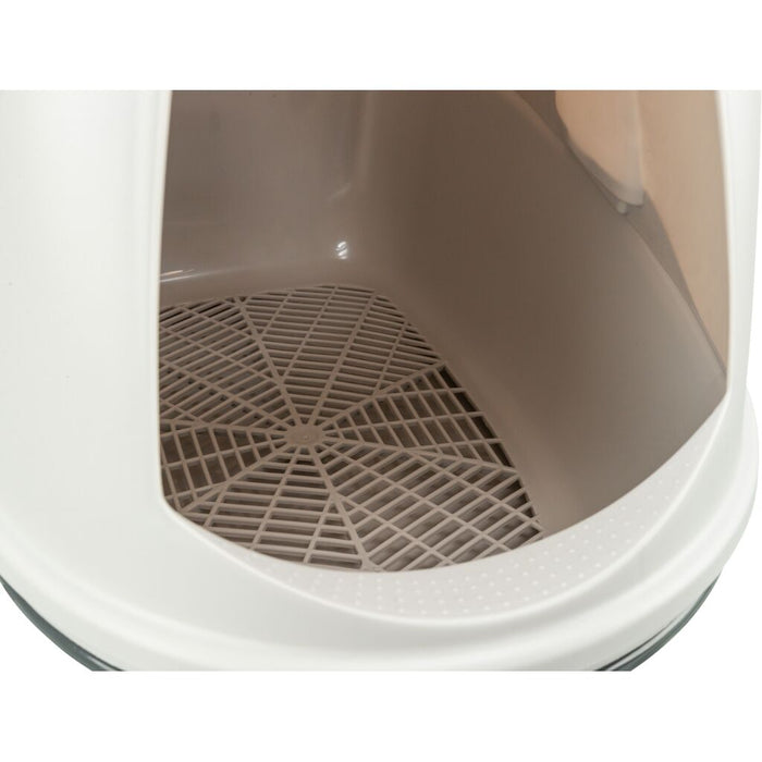 Katzentoilette Berto Top, mit Haube,Trennsystem, hellgrau/dunkelgrau