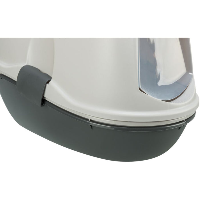 Katzentoilette Berto Top, mit Haube,Trennsystem, hellgrau/dunkelgrau
