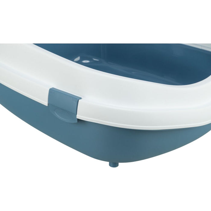 Katzentoilette Primo XXL, mit Rand, blau/weiß