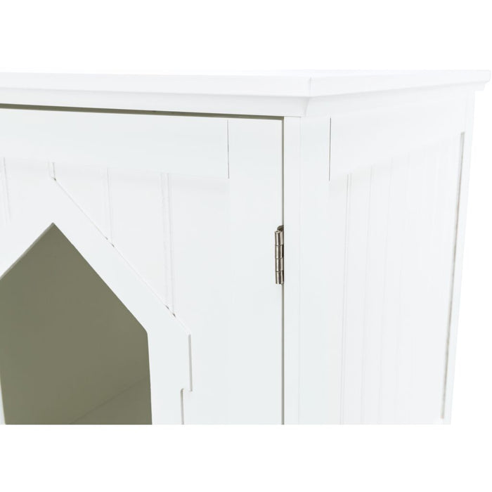 Katzenhaus für Katzentoilette, MDF, weiß