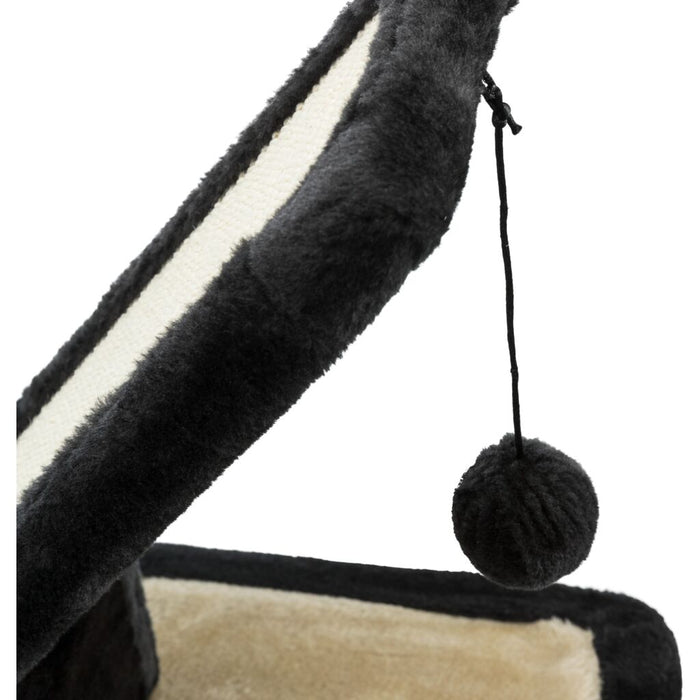 Kratzbrett, Plüsch/Sisalteppich, schwarz/creme
