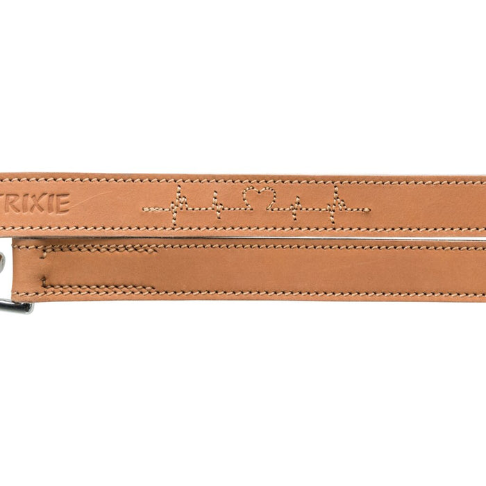 Rustic Fettleder-V-Leine Heartbeat, braun