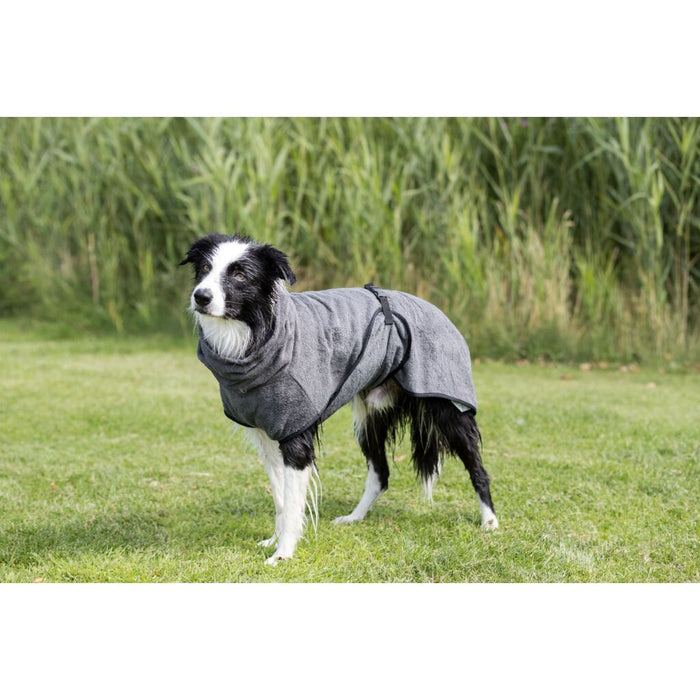 Bademantel für Hunde, Frottee, grau
