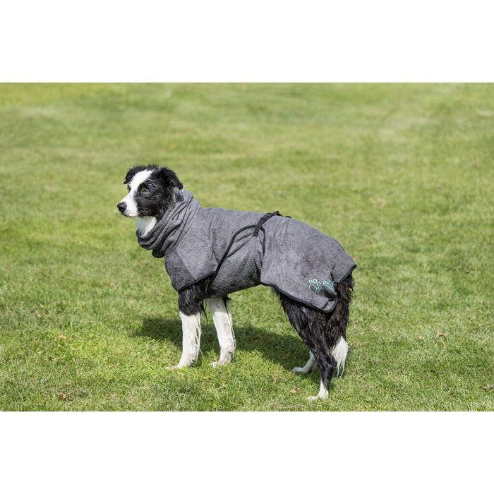 Bademantel für Hunde, Frottee, grau