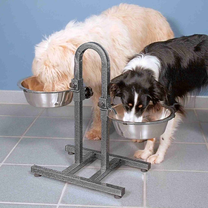 Hundebar, höhenverstellbar, Edelstahl/Metall
