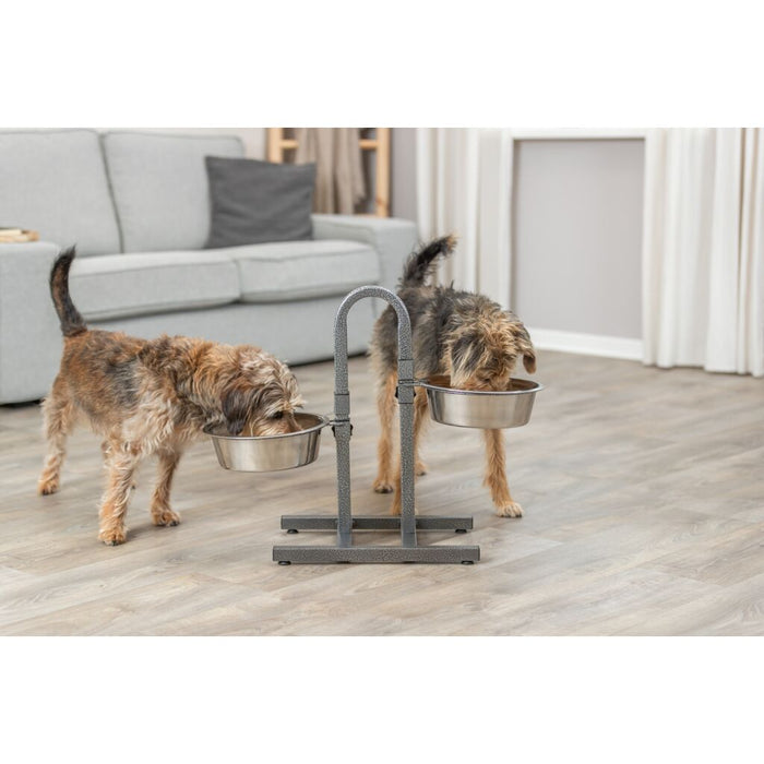 Hundebar, höhenverstellbar, Edelstahl/Metall