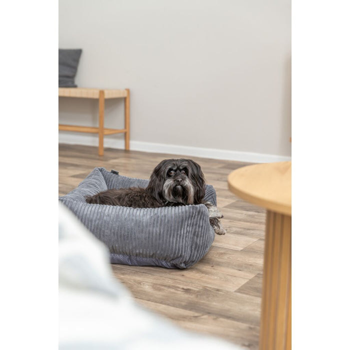 Vital Bett Jonna, Cordplüsch, eckig, dunkelgrau