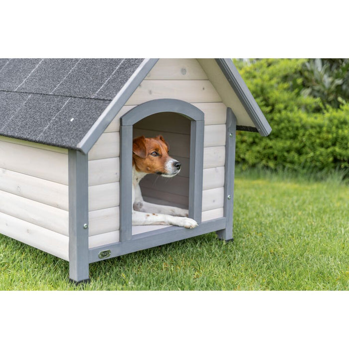 natura Hundehütte Cottage Satteldach, grau