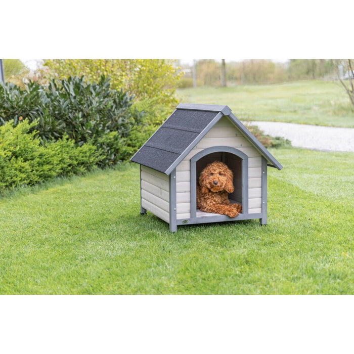 natura Hundehütte Cottage Satteldach, grau