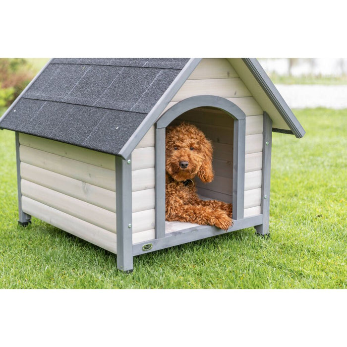 natura Hundehütte Cottage Satteldach, grau