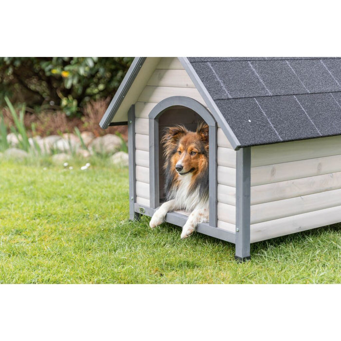natura Hundehütte Cottage Satteldach, grau