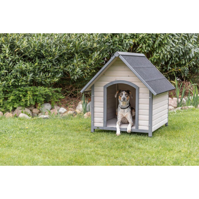 natura Hundehütte Cottage Satteldach, grau