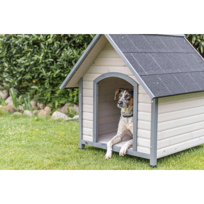 natura Hundehütte Cottage Satteldach, grau