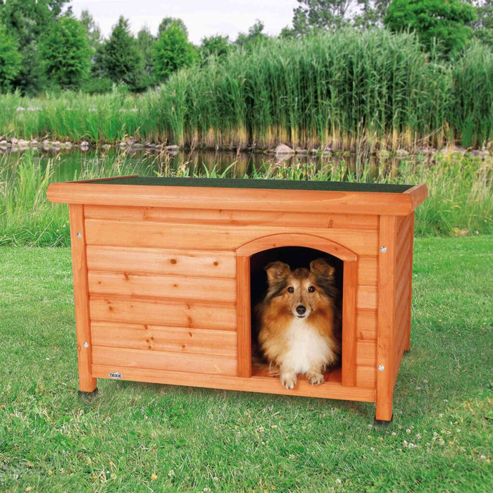 natura Hundehütte Classic Flachdach, braun