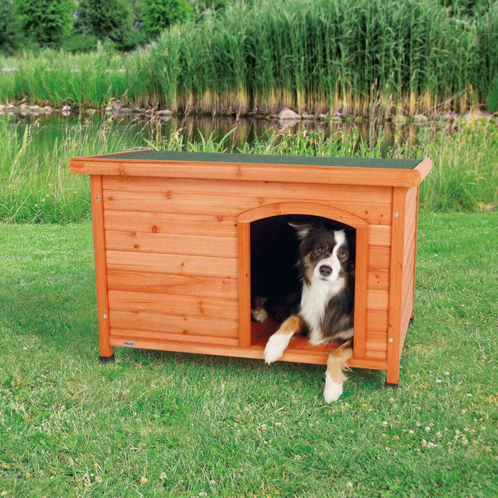 natura Hundehütte Classic Flachdach, braun