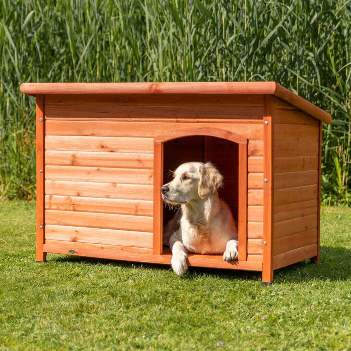 natura Hundehütte Classic Flachdach, braun