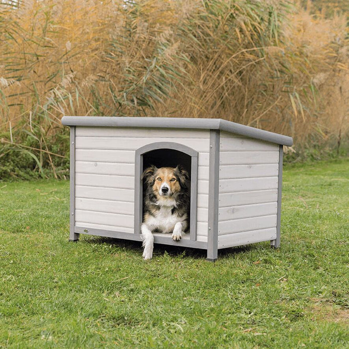 natura Hundehütte Classic Flachdach, grau