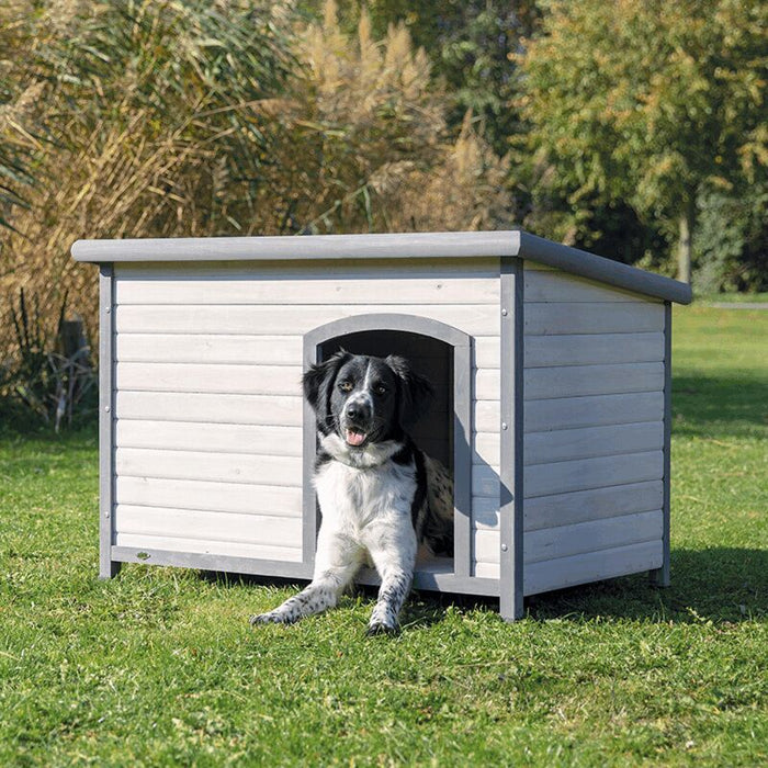 natura Hundehütte Classic Flachdach, grau