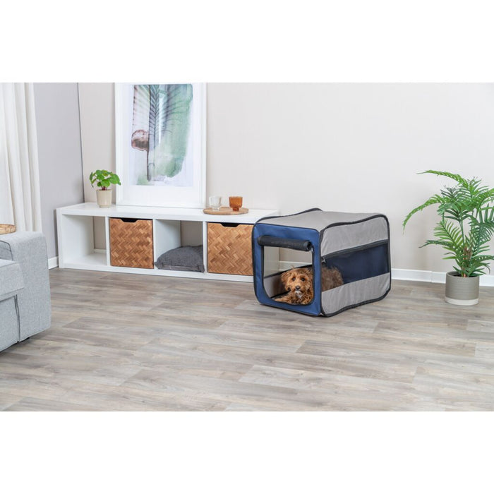 Hundebox Twister, blau/grau