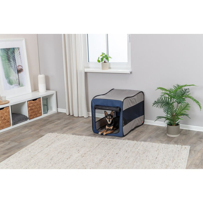 Hundebox Twister, blau/grau