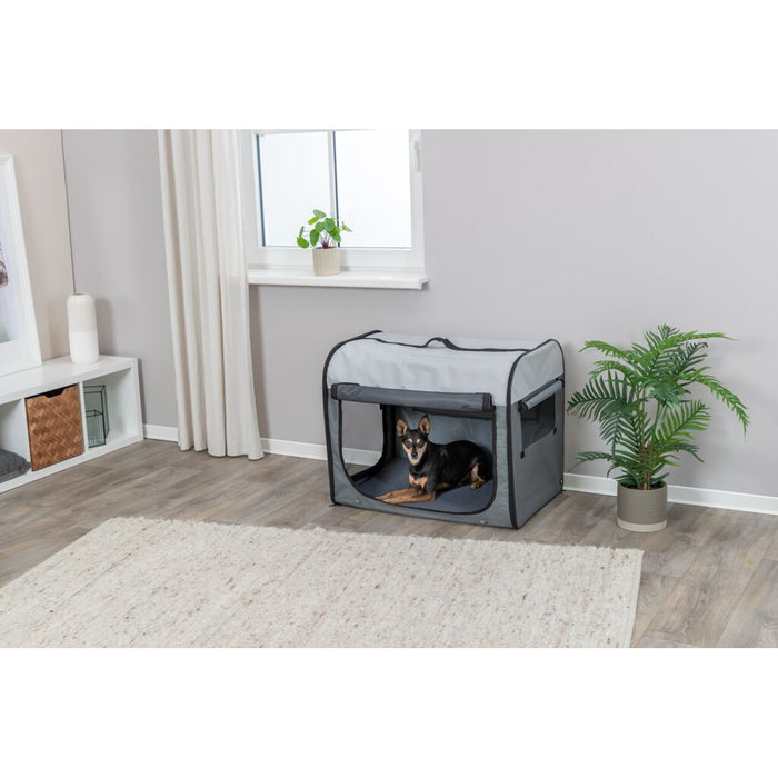 Hundebox Basic, dunkelgrau/hellgrau