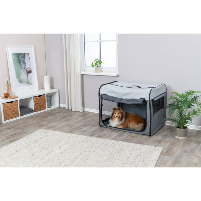 Hundebox Basic, dunkelgrau/hellgrau
