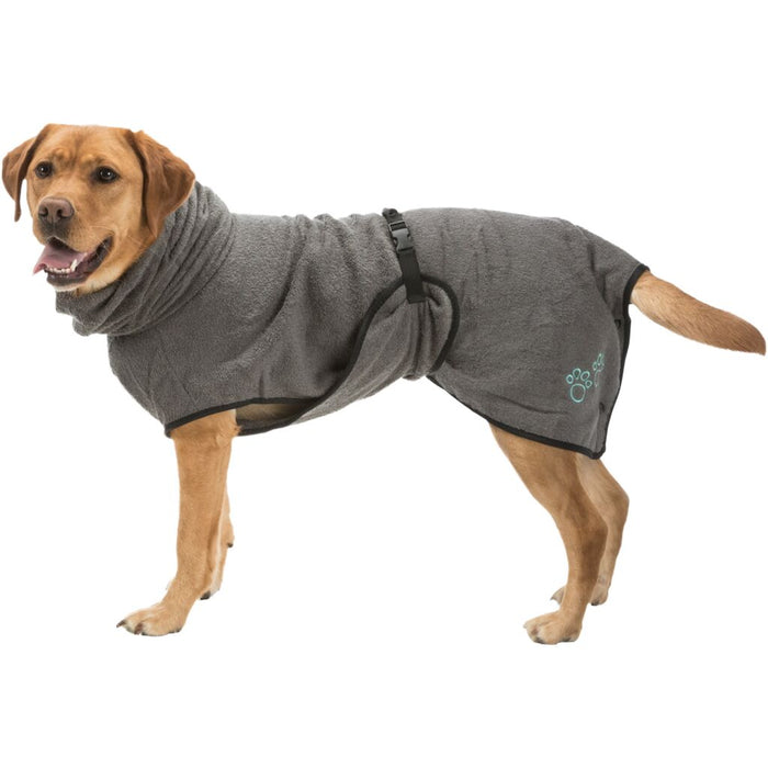 Bademantel für Hunde, Frottee, grau
