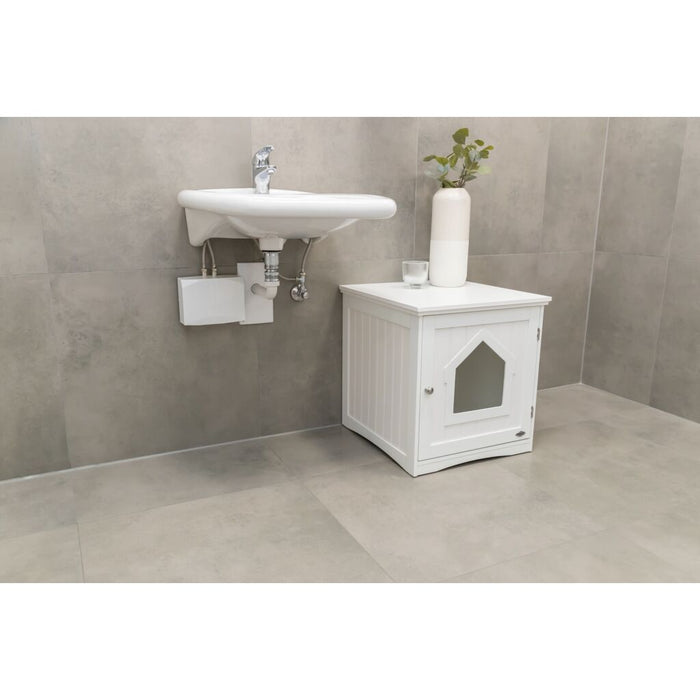 Katzenhaus für Katzentoilette, MDF, weiß