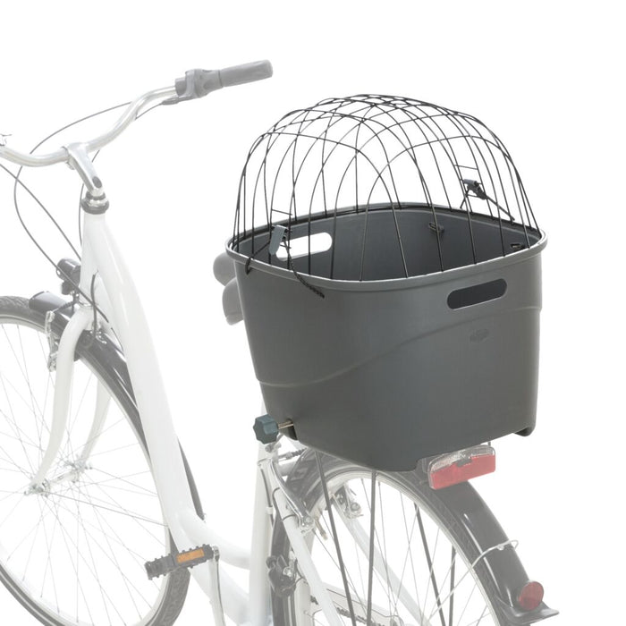 Fahrradkorb für Gepäckträger, Kunststoff/Metall, grau
