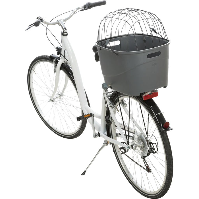 Fahrradkorb für Gepäckträger, Kunststoff/Metall, grau