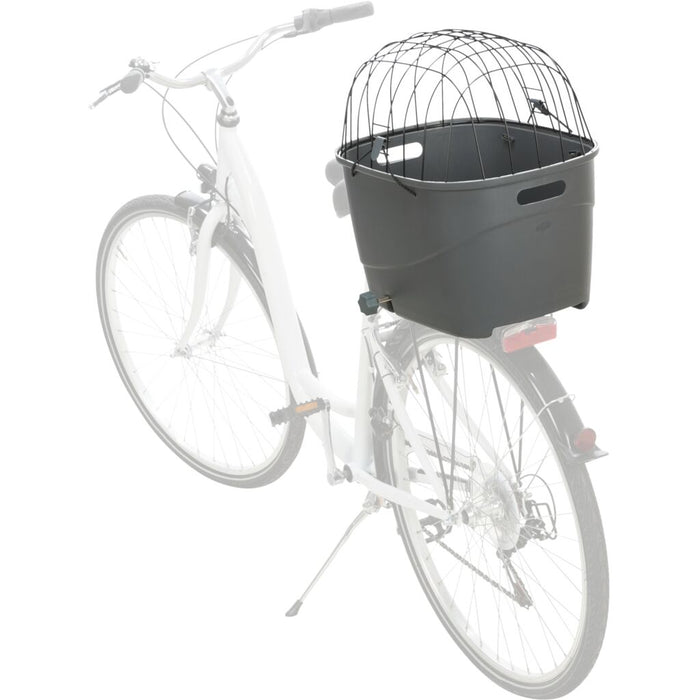 Fahrradkorb für Gepäckträger, Kunststoff/Metall, grau