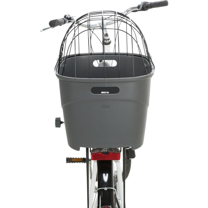 Fahrradkorb für Gepäckträger, Kunststoff/Metall, grau