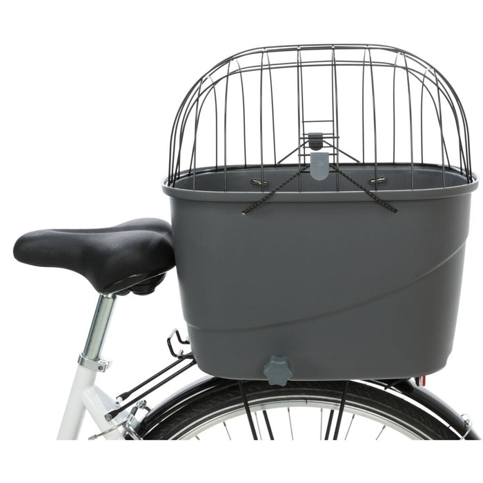 Fahrradkorb für Gepäckträger, Kunststoff/Metall, grau