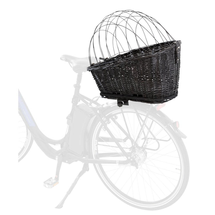 Fahrradkorb m. Gitter f. Gepäckträger,Weide/Metall, schwarz