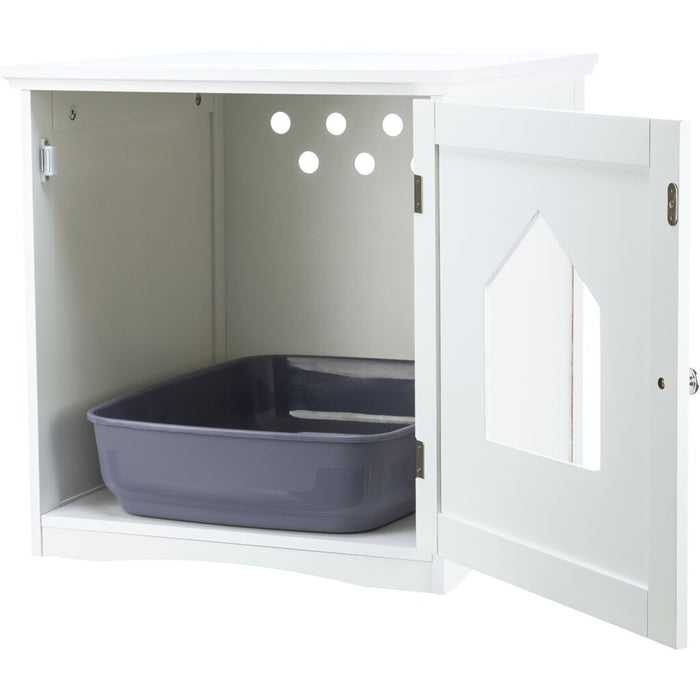 Katzenhaus für Katzentoilette, MDF, weiß