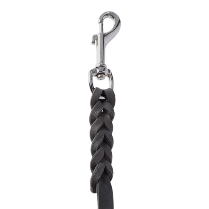 Hundeleine Soft Leder mit Handschlaufe und geflochtenen Element