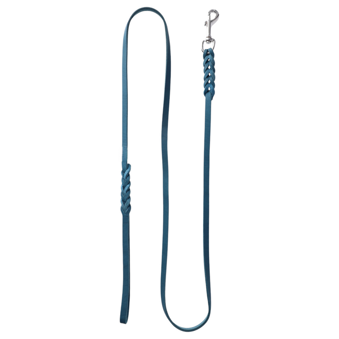 Hundeleine Soft Leder mit Handschlaufe und geflochtenen Element