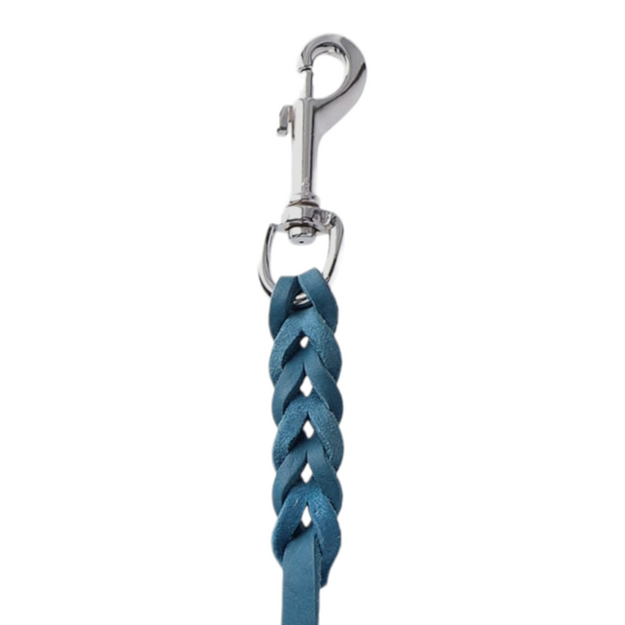 Hundeleine Soft Leder mit Handschlaufe und geflochtenen Element
