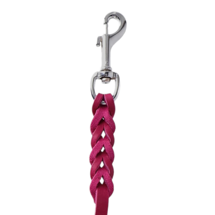 Hundeleine Soft Leder mit Handschlaufe und geflochtenen Element